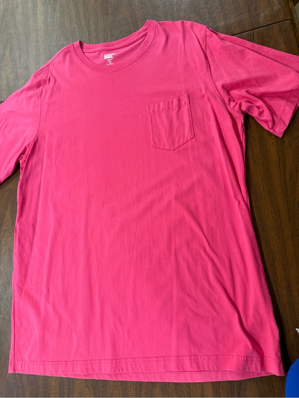 Lands' End Men's Short-Sleeve Pocket Tee - Bright Pink